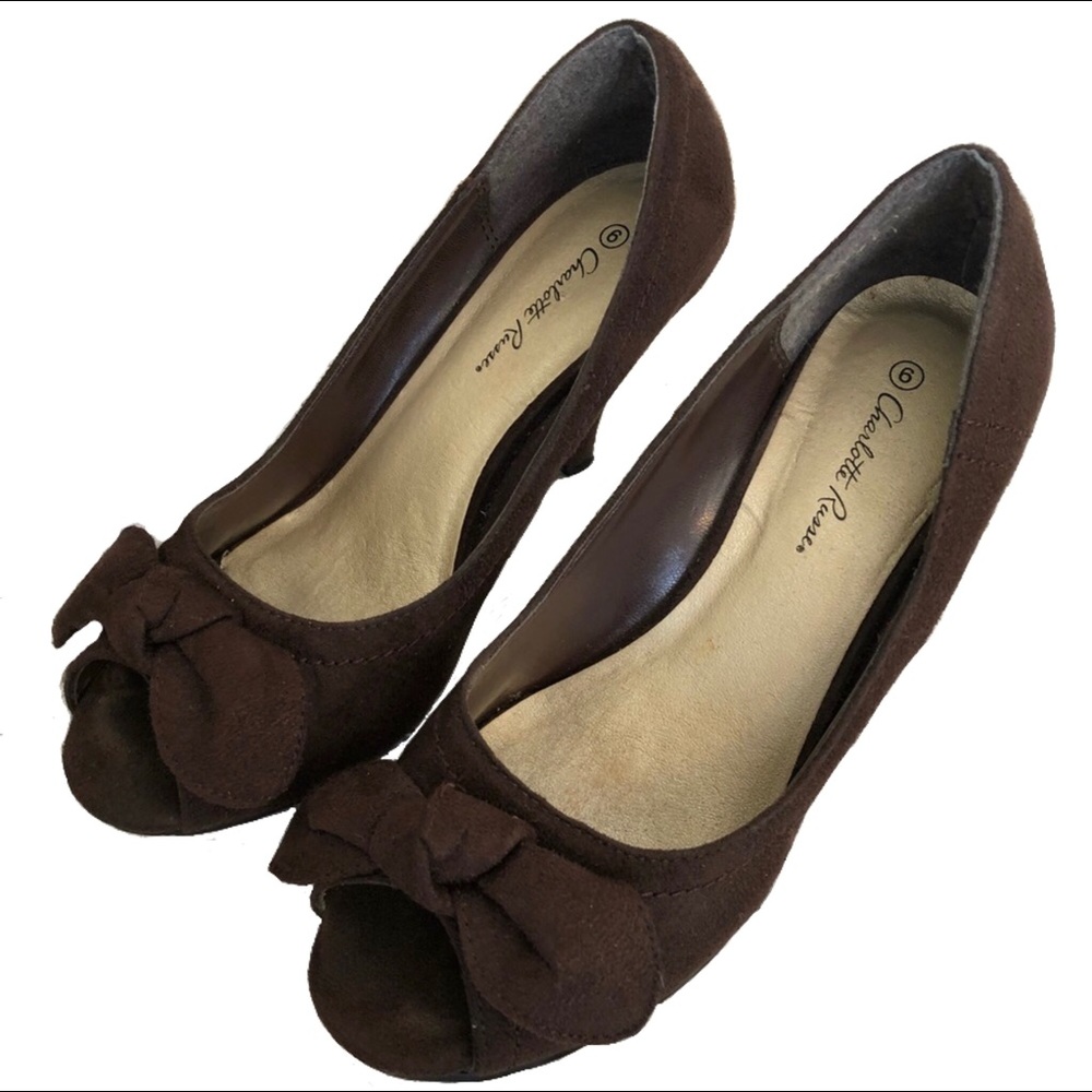 Charlotte Russe Brown Wedge Heels